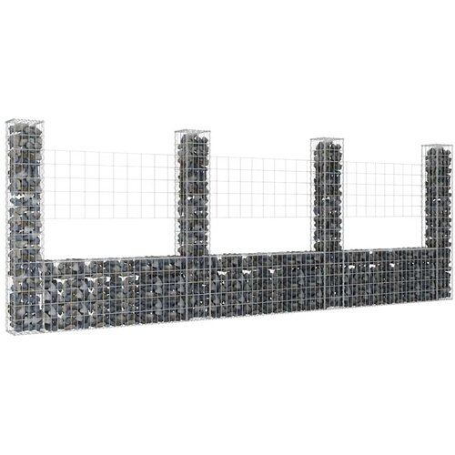  Gabionska košara U-oblika s 4 stupa 380 x 20 x 150 cm željezna Cene
