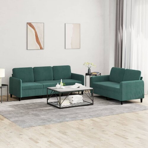 vidaXL 2-dijelni set sofa tamnozeleni baršunasti Cijene