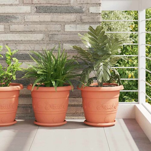  Kružni Pladanj za Cvijeće 6 pcs Crvena cigla &Oslash; 14 x 2 cm Cijene
