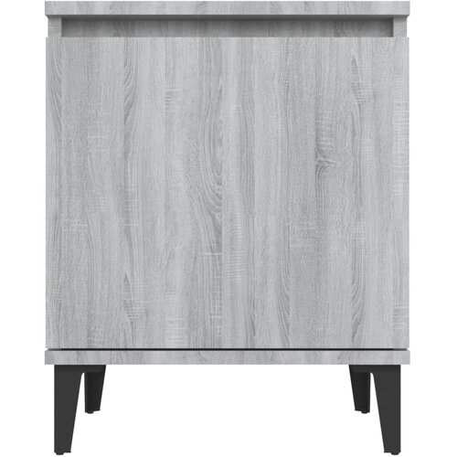  Noćni ormarić s metalnim nogama boja sivog hrasta 40x30x50 cm Slike
