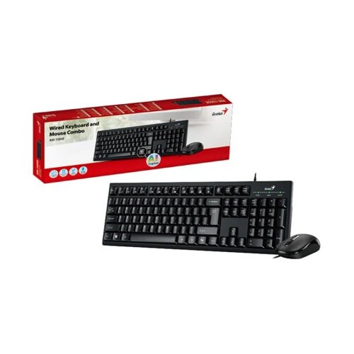 Genius KM-100SE USB US Crna tastatura+ USB crni miš Slike