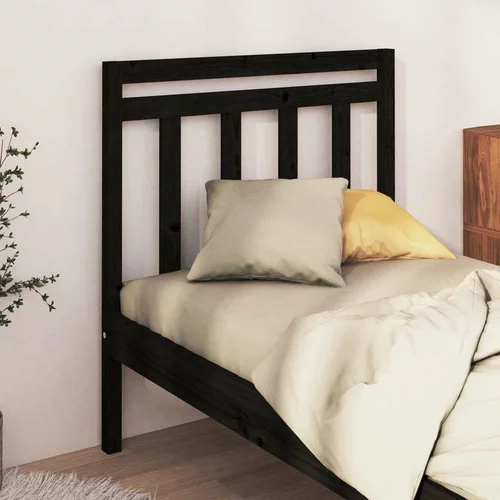  Uzglavlje za krevet crno 95 x 4 x 100 cm od masivne borovine