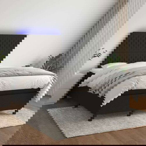  Krevet box spring s madracem LED crni 120 x 200 cm od tkanine Cijene