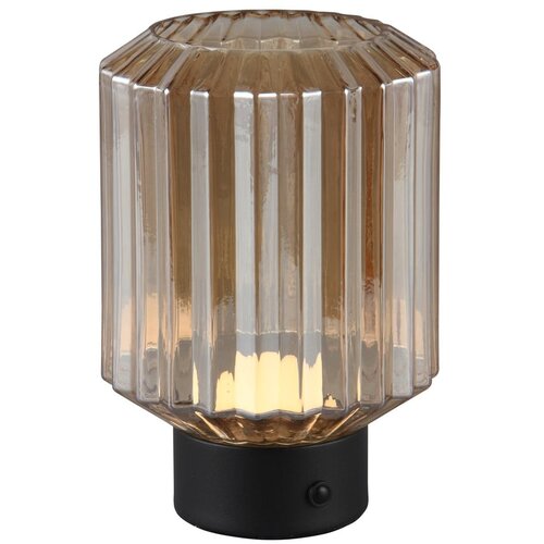 Tri O Crna/bež LED stolna lampa s mogućnosti zatamnjivanja sa staklenim sjenilom (visina 19,5 cm) Lord &amp;ndash; Slike