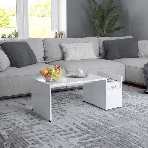 VidaXL Klubska mizica bela 90x45x35 cm iverna plo&amp;scaron;ča Slike