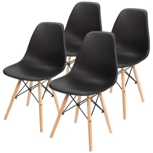 LemonPlanet Set plastičnih trpezarijskih stolica 4 kom Aurora crna Lemon 25-KS006SET Slike