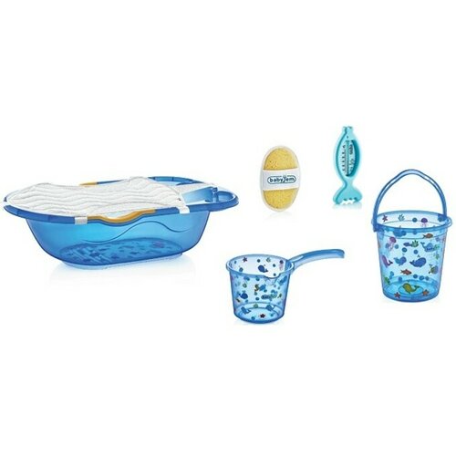 Babyjem set za kupanje 6 delova blue (kadica, podloga,termometar, sundjer, bokal, kofica) ( 92-25405 ) 92-25405 Cene