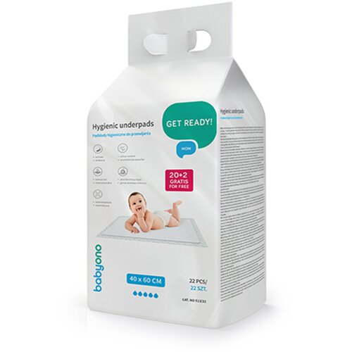 BabyOno Get Ready Hygienic Underpads previjalne podloge za enkratno uporabo 40 x 60 cm 22 kos Cene