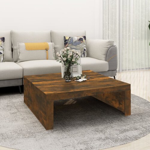 VidaXL Stolić za kavu boja hrasta 100 x 100 x 35 cm konstruirano drvo Slike