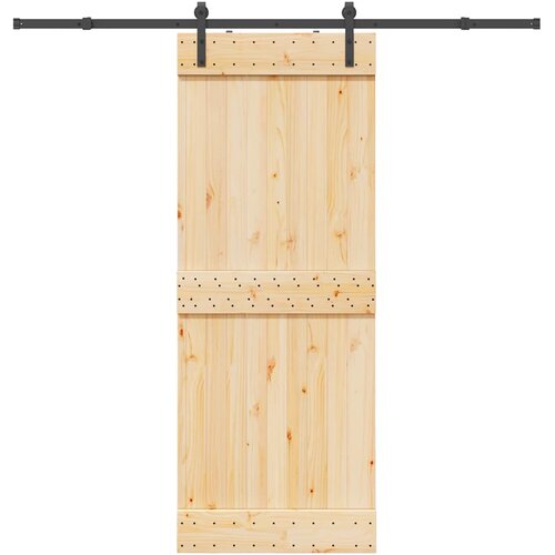 vidaXL Drsna vrata s kompletom vodil 80x210 cm trdna borovina Cene