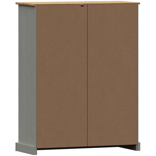 Maison Chic Regal za knjige VIGO sivi 90x35x114,5 cm od masivne borovine Slike