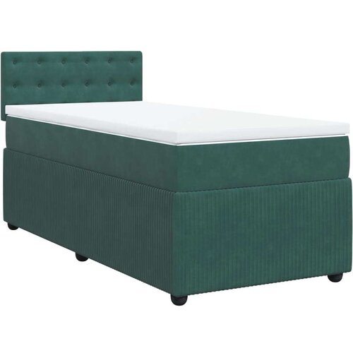 vidaXL Box spring krevet s madracem tamnozeleni 90x200 cm bar&scaron;unasti Cijene