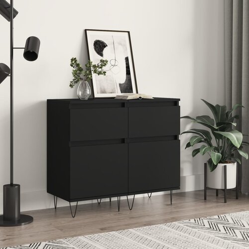 vidaXL Komoda 2 kosa črna 40x35x70 cm inženirski les Cene