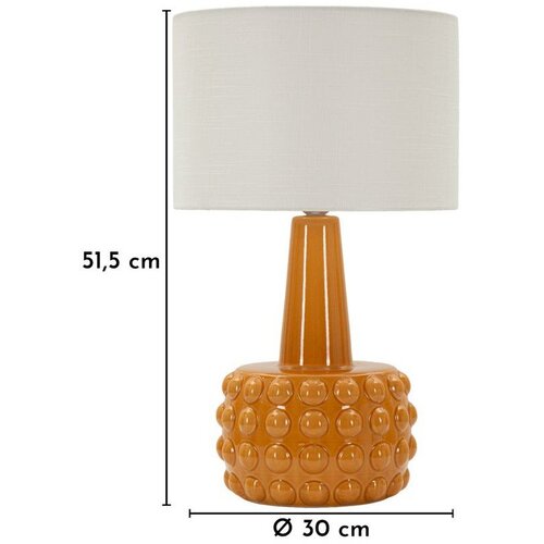 Mauro Ferretti Gorčično rumena/bela keramična namizna svetilka s tekstilnim senčilom (vi&amp;scaron;ina 51,5 cm) Gress &amp;ndash; Slike