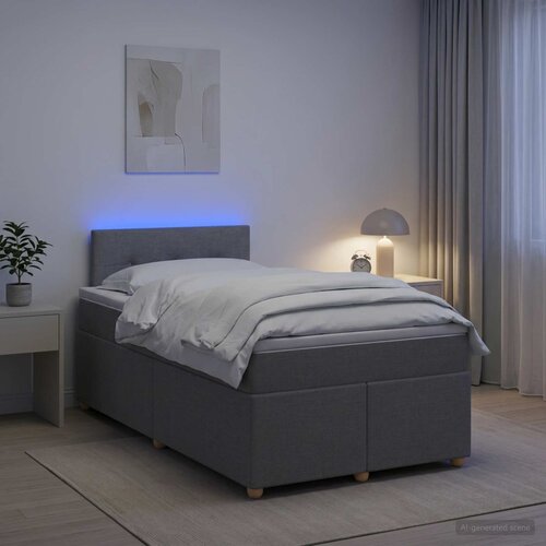  Boxspring krevet s madracem Svjetlosiva 120 x 190 cm Tkanina Cijene
