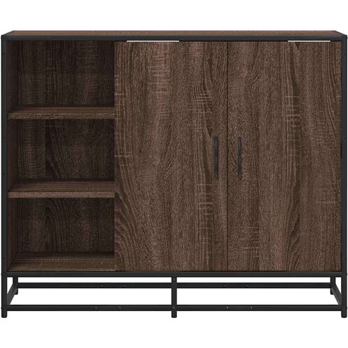 VidaXL Komoda smeđi hrast 92x35x76 cm izrađeno drvo Slike