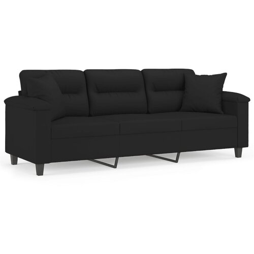 Maison Chic kavč - Sofa - Kanape z blazinami črn 180 cm tkanina iz mikrovlaken, (21727348) Cene