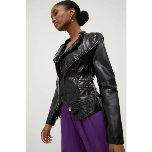 Answear Lab Biker jakna ženska, črna barva