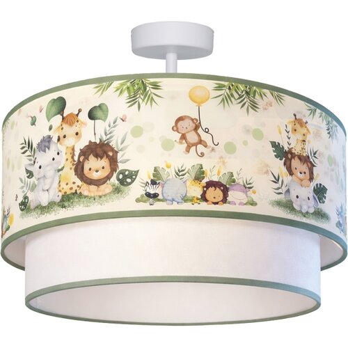  Brilagi-LED Dečiji nadgradni plafonski luster BOBO 1xE27/10W/230V &amp;Oslash;40 cm krem./zel./džungla Slike