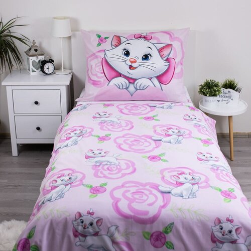 Jerry Fabrics Ružičasta pamučna dječja posteljina za krevet za jednu osobu 140x200 cm Marie Cat &amp;quot;Pink&amp;quot; &amp;ndash; Slike