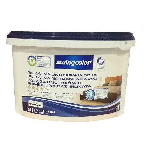 SWINGCOLOR Boja za zidove na bazi silikata (Bijele boje, 5 l) Cijene