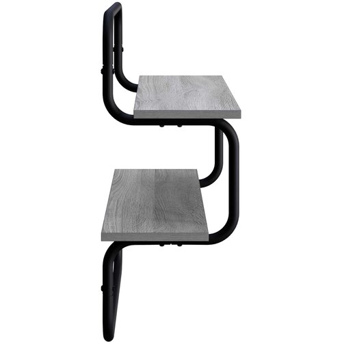  Zidna polica na 2 razine Siva Sonoma 80 x 24,5 x 61 cm Slike