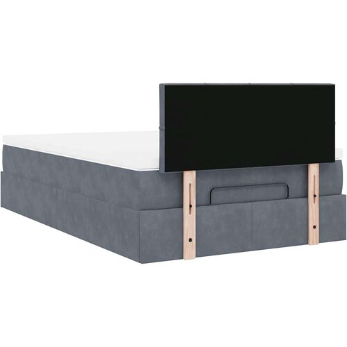 VidaXL Okvir kreveta s madracem tamnosivi 120x200 cm bar&amp;scaron;unasti Slike