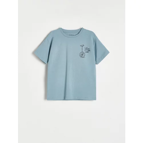 Reserved tiskana majica - modra