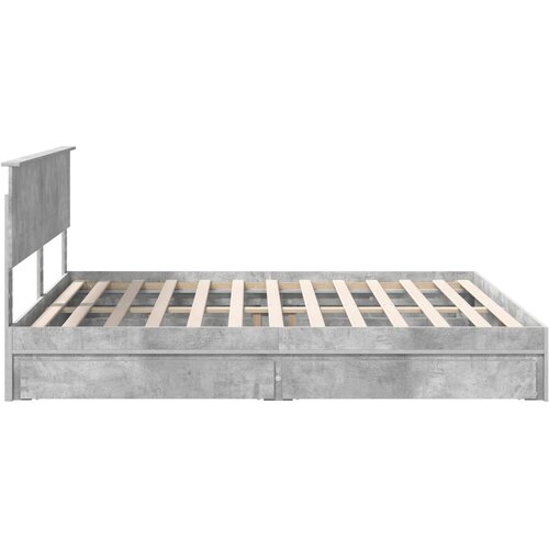  Krevet s od storage s uzglavljem Betonski sivi 200 x 200 cm Slike