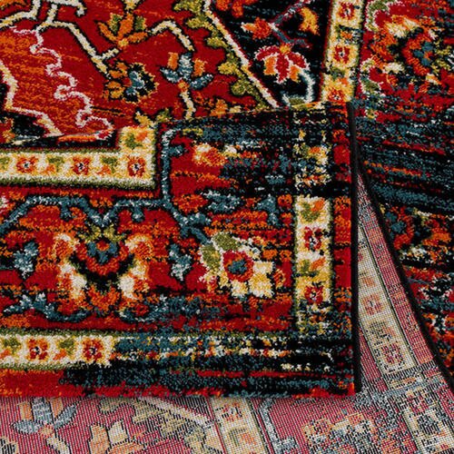 Lesnina XXXL vintage preproga 140/200 cm tkano rdeča, črna Slike