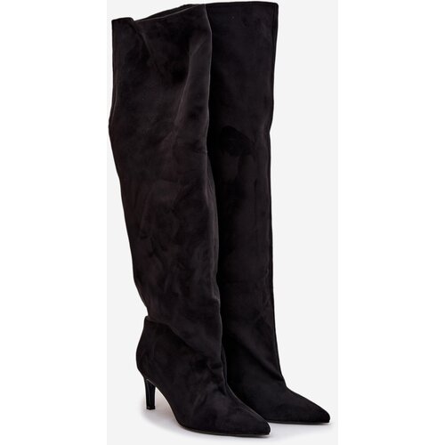 Boto Women&amp;#039;s High Heel Ankle Boots Slip-On Black Mavilla Slike