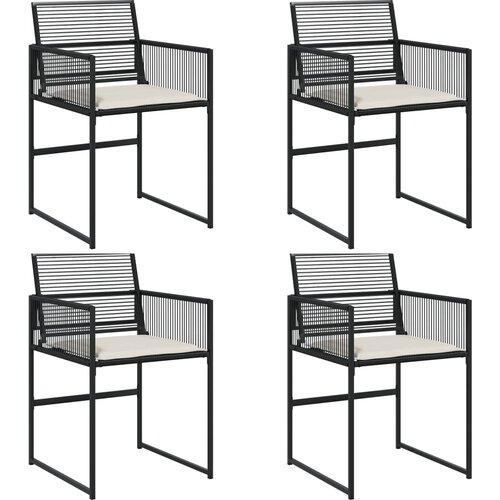 Maison Chic Vrtni stoli - Stol za vrt z blazinami 4 kosi črn poli ratan JS2228, (21877082) Slike