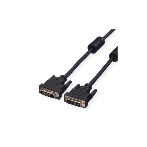 Value DVI priključni kabel DVI-D 24+1-polni utikač 5.00 m crna 11.99.5555 sa zaštitom, mogućnost vijčanog spajanja DVI k Cijene