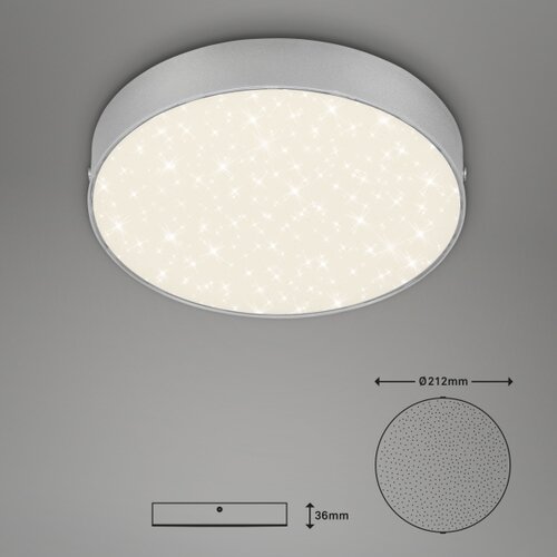 BRILONER 7073-414 - led plafonjera star sky, LED/16W/230V, prečnik 21 cm, srebrna Slike