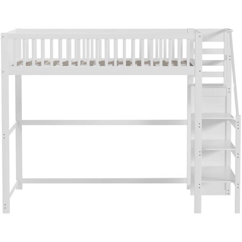 Lumor Postelja z mezzanine 140x200 cm iz lesa - Z omaro - Bela, (22155753) Cene