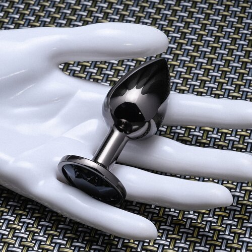 Evolved Black Gem Anal Plug Small Dark Metal Slike