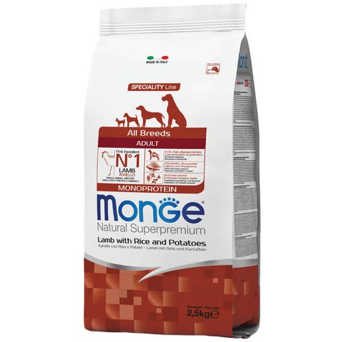 Monge hrana za odrasle pse svih rasa sa jagnjetinom, pirinčem i krompirom (monoprotein) (2,5kg i 12kg) 2,5kg Cene