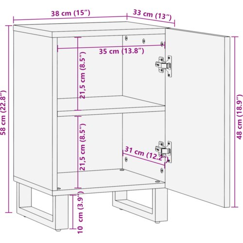 vidaXL Kopalniška omarica s polico Rjava, Črna 38 x 33.5 x 58 cm Cene
