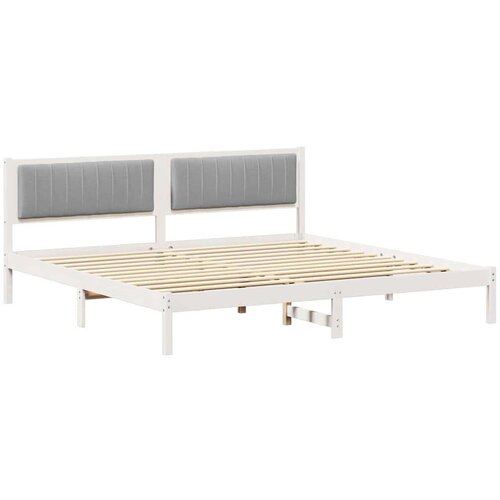 Okvir za krevet Svijetlo siva 200 x 200 cm tkanina Slike