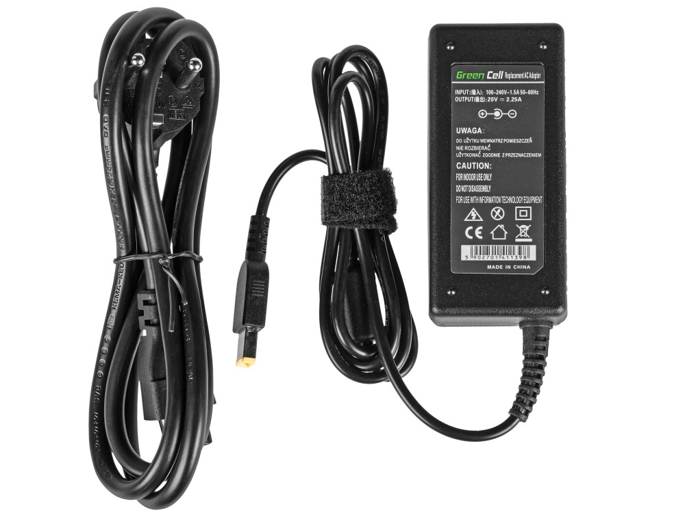 Green cell Punjač za laptope Lenovo, 45W / 20V / 2,25A / pravokutni priključak Cene