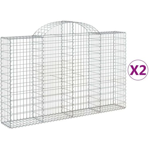  Lučne gabionske košare 2 kom 200x30x120/140cm pocinčano željezo Cijene