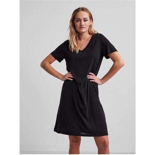 Pieces Black Loose Basic Dress Amala - Women Slike