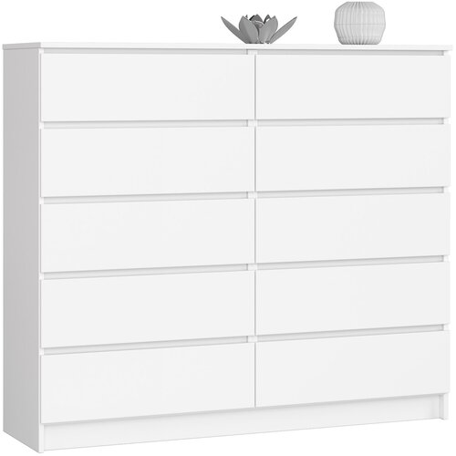 AKORD Komoda, 10 Predalov, Bela, (5000332379) Cene