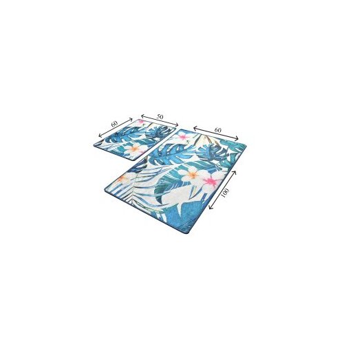  exotic multicolor bathmat set (2 pieces) Slike