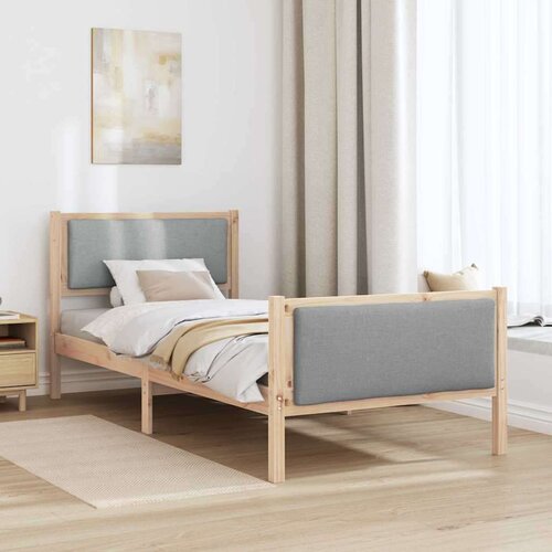  Okvir za krevet Svijetlo siva 100 x 200 cm tkanina Slike