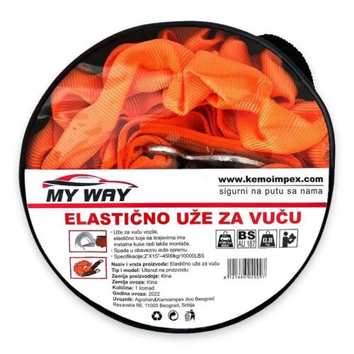 My Way elastično uže za vuču 4.5t, narandžasto Slike