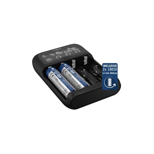 Ansmann Lithium 4 Universalladeger&amp;auml;t mit 2x 18650 Akkuzellen (2600mAh) punjač litijev-ionski, LiFePO4, nikalj-metal-hidr Slike