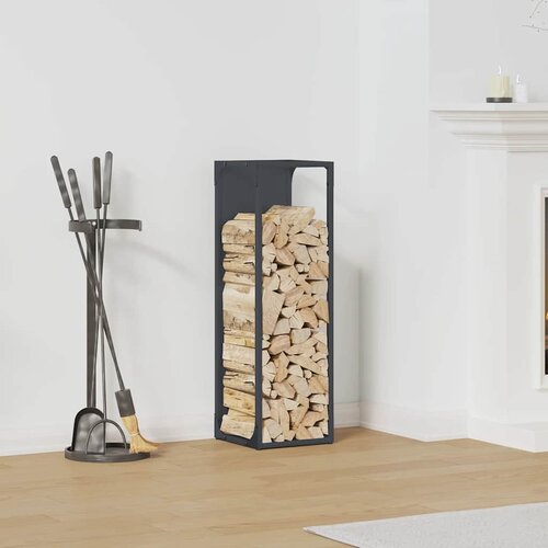 vidaXL stojalo za drva antracit 25x25x80 cm hladno valjano jeklo Cene