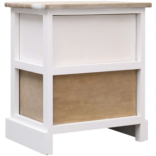 vidaXL Noćni ormarići 2 kom bijeli/prirodni 38x28x45 cm drvo paulovnije Cijene