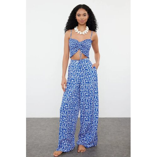 TRENDYOLMILLA Ženski komplet bluza i pantalone Tbess24Au00032, Plavi Cene